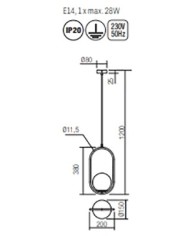 LAMPADARIO A SOSPENSIONE STILE MODERNO NIVA 1 C