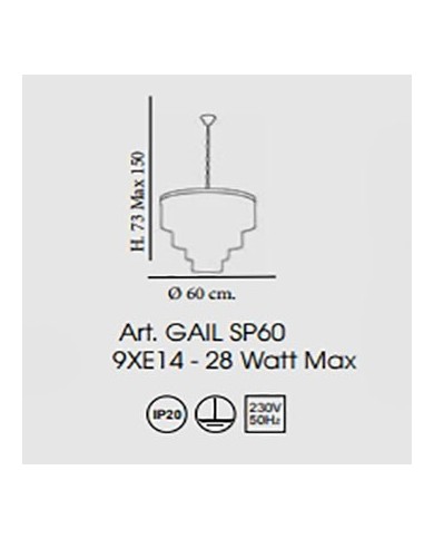 LAMPADARIO A SOSPENSIONE STILE CONTEMPORANEO GAIL DIAMETRO 60