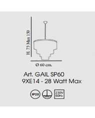 LAMPADARIO A SOSPENSIONE STILE CONTEMPORANEO GAIL DIAMETRO 60