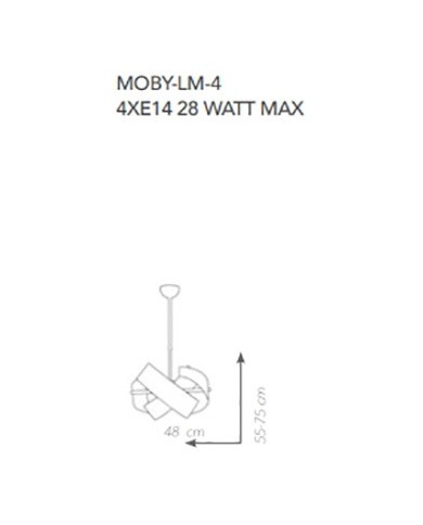 LAMPADARIO STILE MODERNO CONTEMPORANEO MOBY LM4