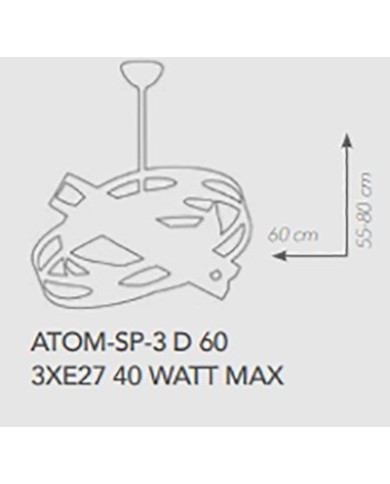 LAMPADARIO STILE MODERNO CONTEMPORANEO ATOM D60