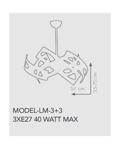 LAMPADARIO STILE MODERNO CONTEMPORANEO MODEL LM3