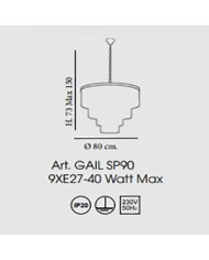 LAMPADARIO A SOSPENSIONE STILE CONTEMPORANEO GAIL DIAMETRO 80