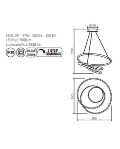 LAMPADARIO A SOSPENSIONE STILE MODERNO SINTRA