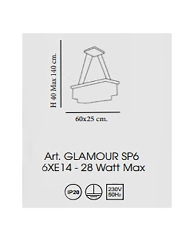 LAMPADARIO A SOSPENSIONE STILE CONTEMPORANEO GLAMOUR SP6