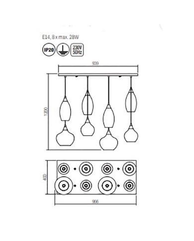 SOSPENSIONE STILE MODERNO TANNER 8L