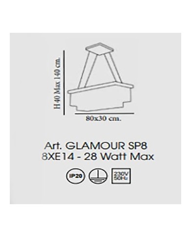 LAMPADARIO A SOSPENSIONE STILE CONTEMPORANEO  SP8