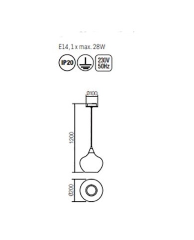SOSPENSIONE STILE MODERNO TANNER 1 L