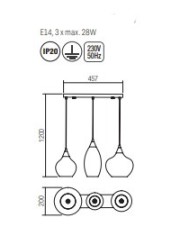 SOSPENSIONE STILE MODERNO TANNER 3 LINEAR