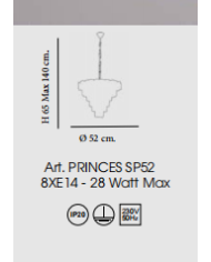 LAMPADARIO CONTEMPORANEO PRINCES DIAMETRO 52