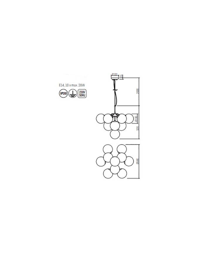 LAMPADARIO A SOSPENSIONE STILE MODERNO AGAPE