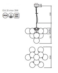 LAMPADARIO A SOSPENSIONE STILE MODERNO AGAPE