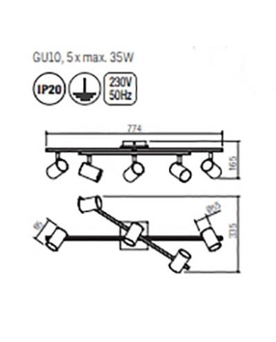PLAFONIERA STILE MODERNO CRIUS 5