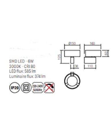 APPLIQUE STILE MODERNO PUNKT AP