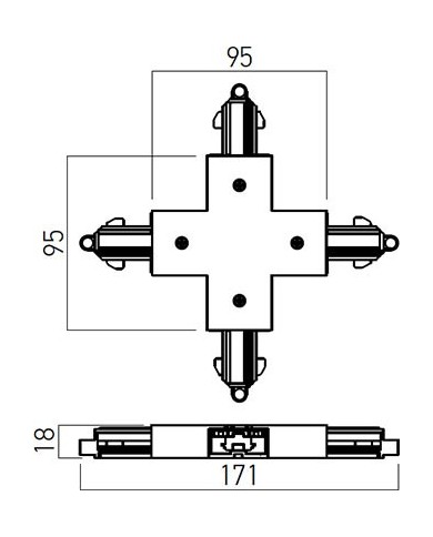 GIUNTO A CROCE E ALIMENTAZIONE PER BINARI MONOFASE