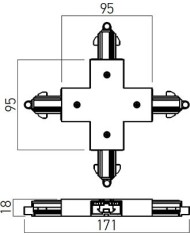 GIUNTO A CROCE E ALIMENTAZIONE PER BINARI MONOFASE