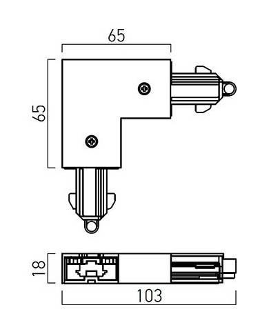 GIUNTO A CROCE E ALIMENTAZIONE PER BINARI MONOFASE SX