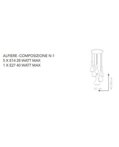 LAMPADARIO A SOSPENSIONE STILE MODERNO CONTEMPORANEO ALFIERE SP6