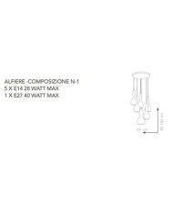 LAMPADARIO A SOSPENSIONE STILE MODERNO CONTEMPORANEO ALFIERE SP6