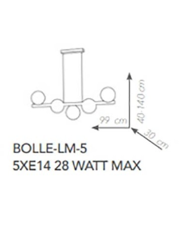 LAMPADARIO A SOSPENSIONE STILE MODERNO BOLLE SP 5