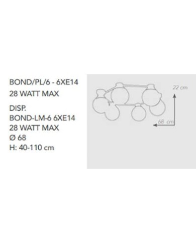 PLAFONIERA STILE MODERNO BOND PL6