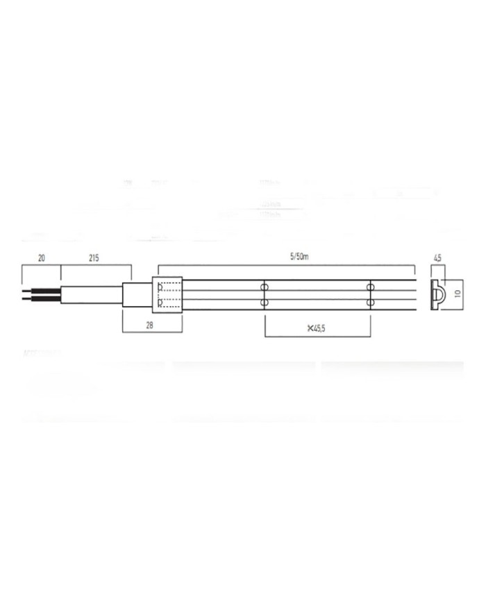 STRISCIA LED FLESSIBILE 50 METRI A 220V AC 600W LED COB IP65