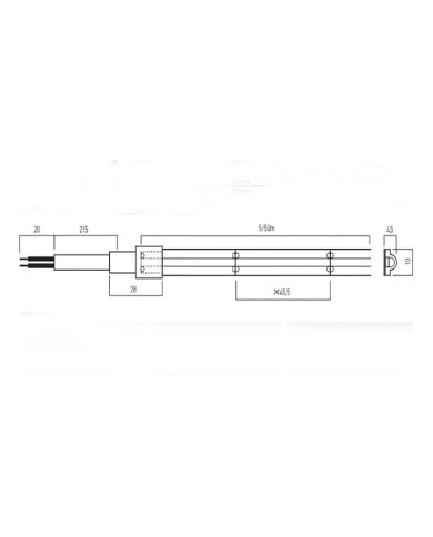 STRISCIA LED FLESSIBILE 5 METRI A 220V AC 60W LED COB IP65
