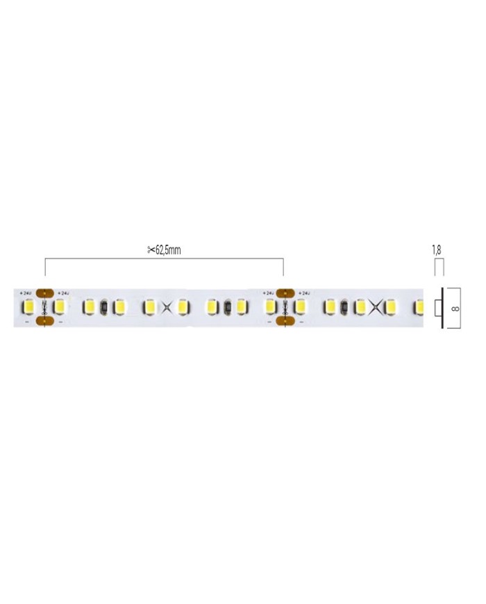 STRISCIA LED FLESSIBILE 24V 12 WATT METRO IP20 LED SMD