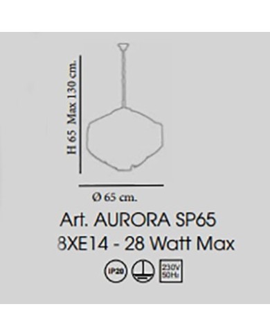 LAMPADARIO A SOSPENSIONE STILE CONTEMPORANEO AURORA SP8