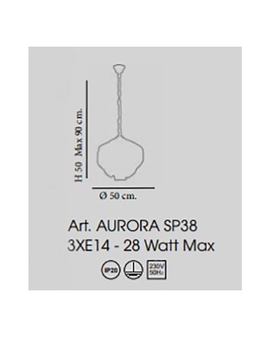 LAMPADARIO A SOSPENSIONE STILE CONTEMPORANEO AURORA SP3