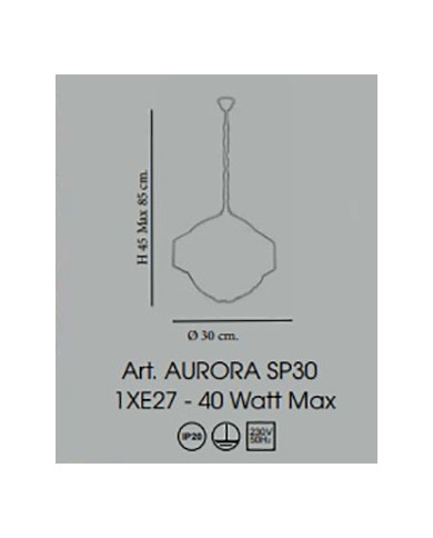 LAMPADARIO A SOSPENSIONE STILE CONTEMPORANEO AURORA SP1