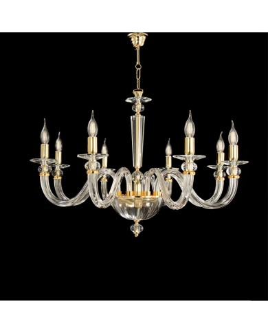 LAMPADARIO STILE CONTEMPORANEO IN CRISTALLO RUBINO LM8