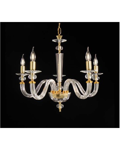 LAMPADARIO STILE CONTEMPORANEO IN CRISTALLO RUBINO LM5