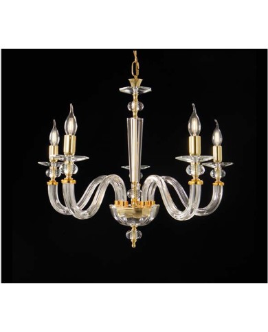 LAMPADARIO STILE CONTEMPORANEO IN CRISTALLO RUBINO LM5