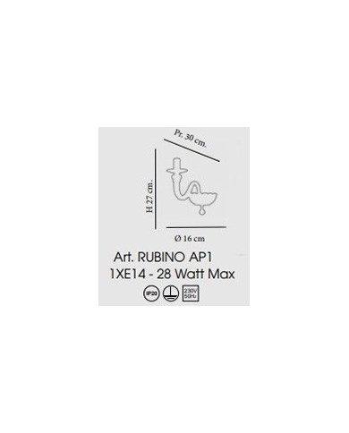 APPLIQUE STILE CONTEMPORANEO IN CRISTALLO RUBINO AP1