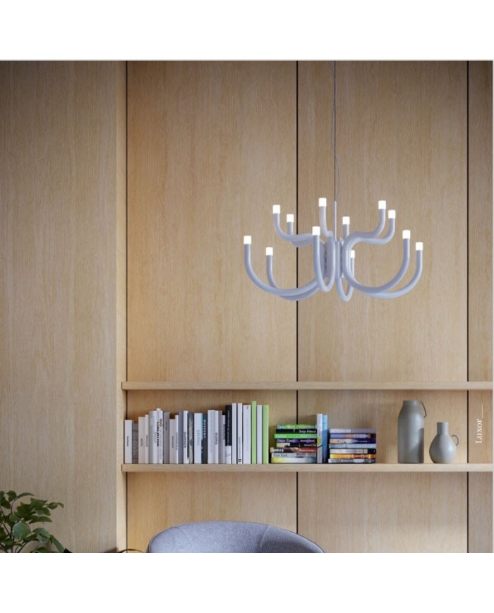 SOSPENSIONE STILE MODERNO  LUXOR 12 LUCI