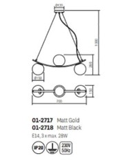 LAMPADARIO A SOSPENSIONE STILE MODERNO VOLLEY SP 3