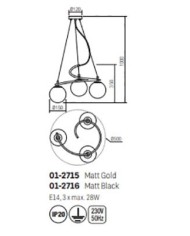 LAMPADARIO A SOSPENSIONE STILE MODERNO VOLLEY SP 3 TOND