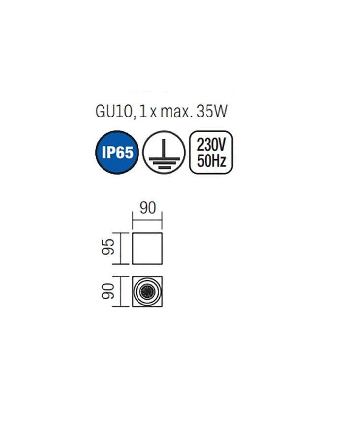 PLAFONIERA STILE MODERNO PER ESTERNO VIGO BIANCO