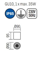 PLAFONIERA STILE MODERNO PER ESTERNO VIGO TOND