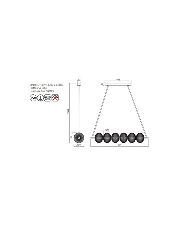 SOSPENSIONE STILE MODERNA VENTURA SP6