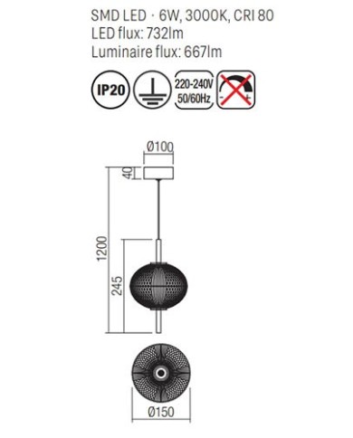 SOSPENSIONE STILE MODERNA VENTURA SP1
