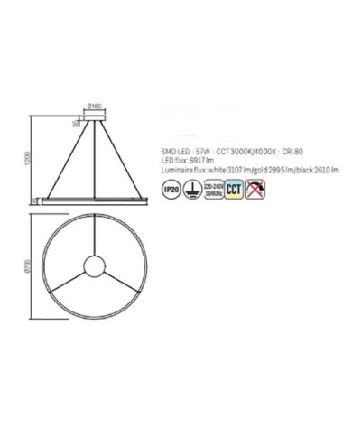 SOSPENSIONE STILE MODERNO VALDIS SP 80 BIANCO