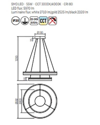 SOSPENSIONE STILE MODERNO VALDIS G NERO