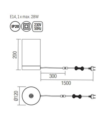 LUMETTO STILE MODERNO TUBE LP BIANCO