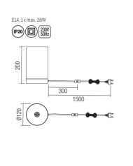 LUMETTO STILE MODERNO TUBE LP BIANCO
