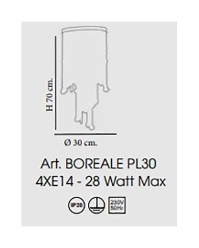 PLAFONIERA STILE CONTEMPORANEA BOREALE PL30