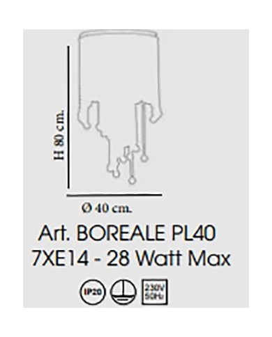 PLAFONIERA STILE CONTEMPORANEA BOREALE PL40