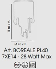PLAFONIERA STILE CONTEMPORANEA BOREALE PL40