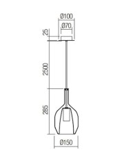 SOSPENSIONE STILE MODERNO TRESOR SP15 BLU TRASP